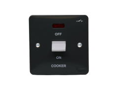 50A Double Pole Switch 1 Gang with LED Indicator Grey "Cooker"